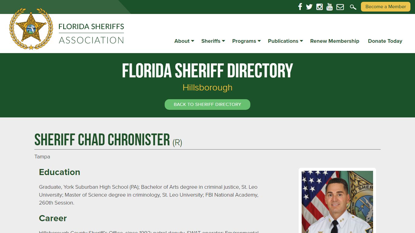 Hillsborough County: Sheriff Chad Chronister - Florida Sheriffs Association